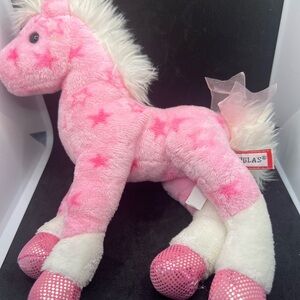 Douglas Pink and White Star Plush Horse